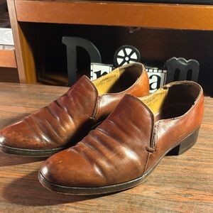 Elegant Brown Leather Men's Slip-On Loafers
